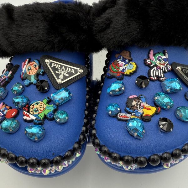 Gemstone & Cartoon Character Fur-Lined Clogs