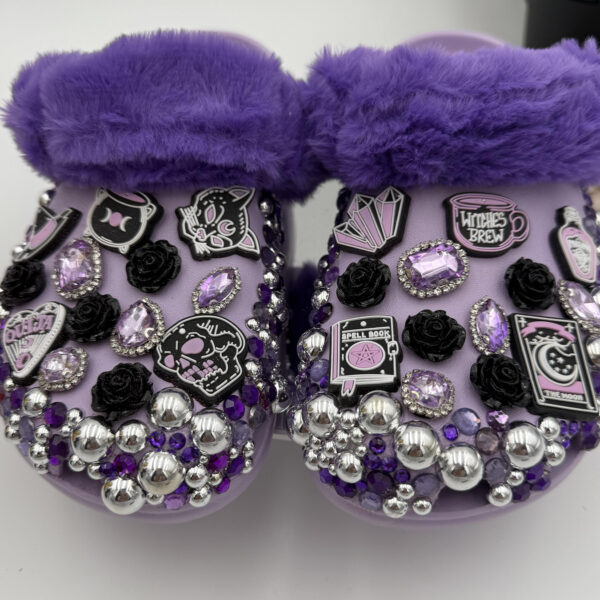 Gothic Glam Faux Fur Clogs