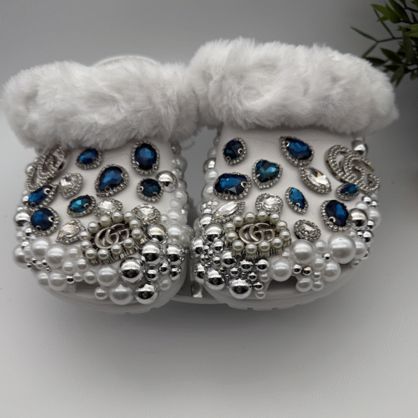 Ice Princess Blue & Pearl Bling Clogs