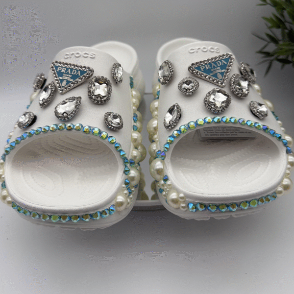 Ice Princess Pearl Bling Slides