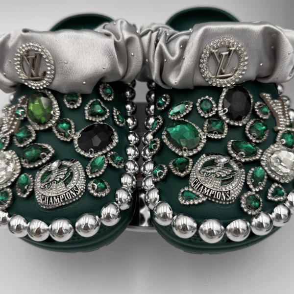 Emerald Eagle Gemstone Glam Clogs