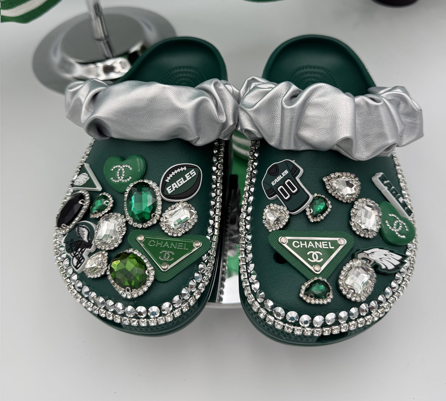 Green-Crystal-Eagle-Couture-Clogs Green-Crystal-Eagle-Couture-Clogs
