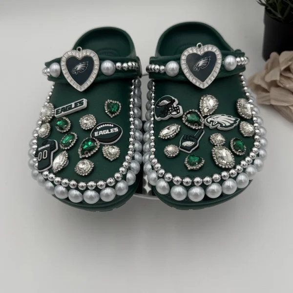 Emerald Green Team Spirit Charm Clogs