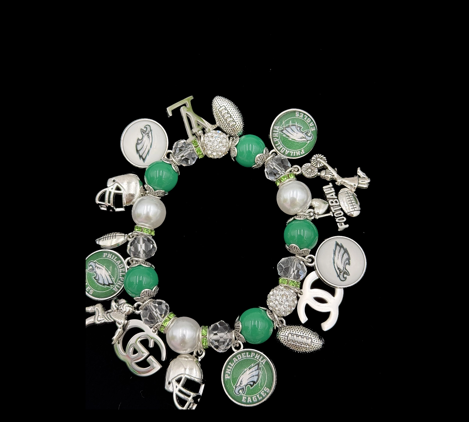 Philadelphia Eagles Beaded Charm Bracelet